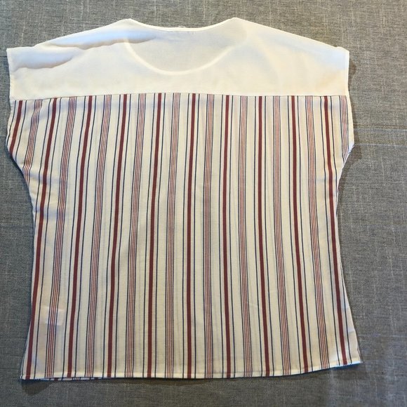A'gaci Short Sleeve Sheer Striped T-Shirt - Picture 6 of 6
